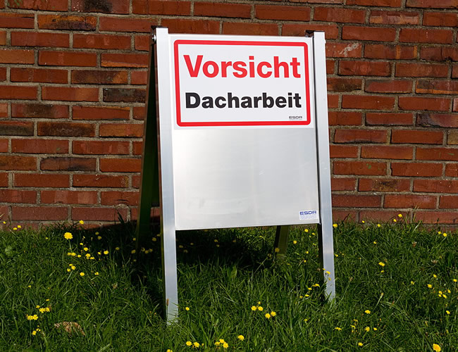 Warnschild - Vorsicht Dacharbeit